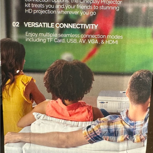 Brookstone All-in-One Home Theater Projector and Screen Set - White - Picture 3 of 6